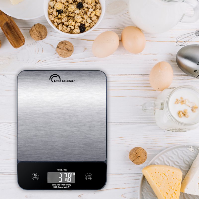 Little balance Pèse-cuisine C-Happy Genius Inox, USB-C, rechargeable